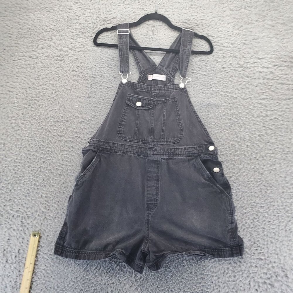No Boundaries Overalls Womens XXL Black Denim Adjustable Straps Front Pocket